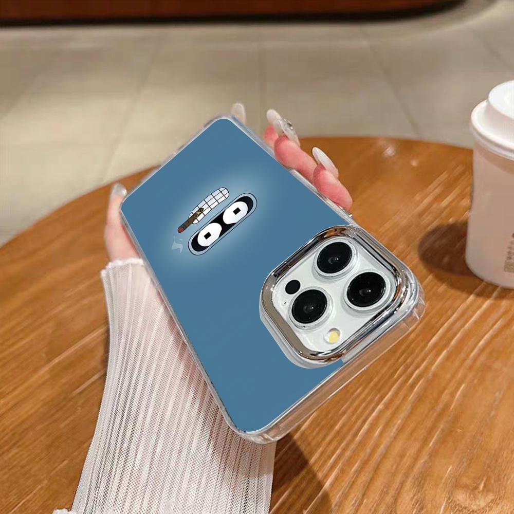 F-Futurama Anime B-Bender Phone Case For Iphone 17 16 15 14 13 12 11 Pro Max Xr Air Plus Silicone Cover Silver Hard Shell Cover