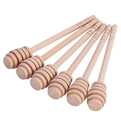 6Pcs Wooden Honey Spoon Honey Dipper Sticks Wood Spoon for Honey Jar Syrup Honey Stick Mixing Spoon Stirrer Kitchen Tools 16CM