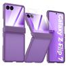 For Samsung Galaxy Z Flip 7 Case, Hinge Protection, Built-in Screen Protector, Wireless Charging, Shockproof, Slim Rugged Protective Phone Case-Purple