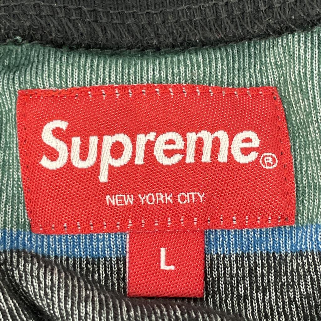 Supreme Multicolor 19AW Border Velvet Rugby Shirt tops L multicolorUsed