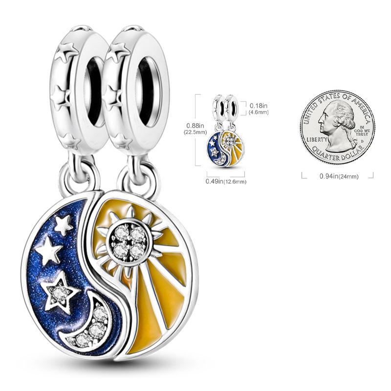 S925 Silver Charm Star Moon Firefly Travel Heart Pendant Fit Original  Beads Making Fashion Woman Jewelry Dangle Charms