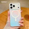 Matte Laser Gradient Clear Magnetic Case For Magsafe For iPhone 17 16 15 14 13 12 Pro Max Plus Wireless Charge Magnetic Cover