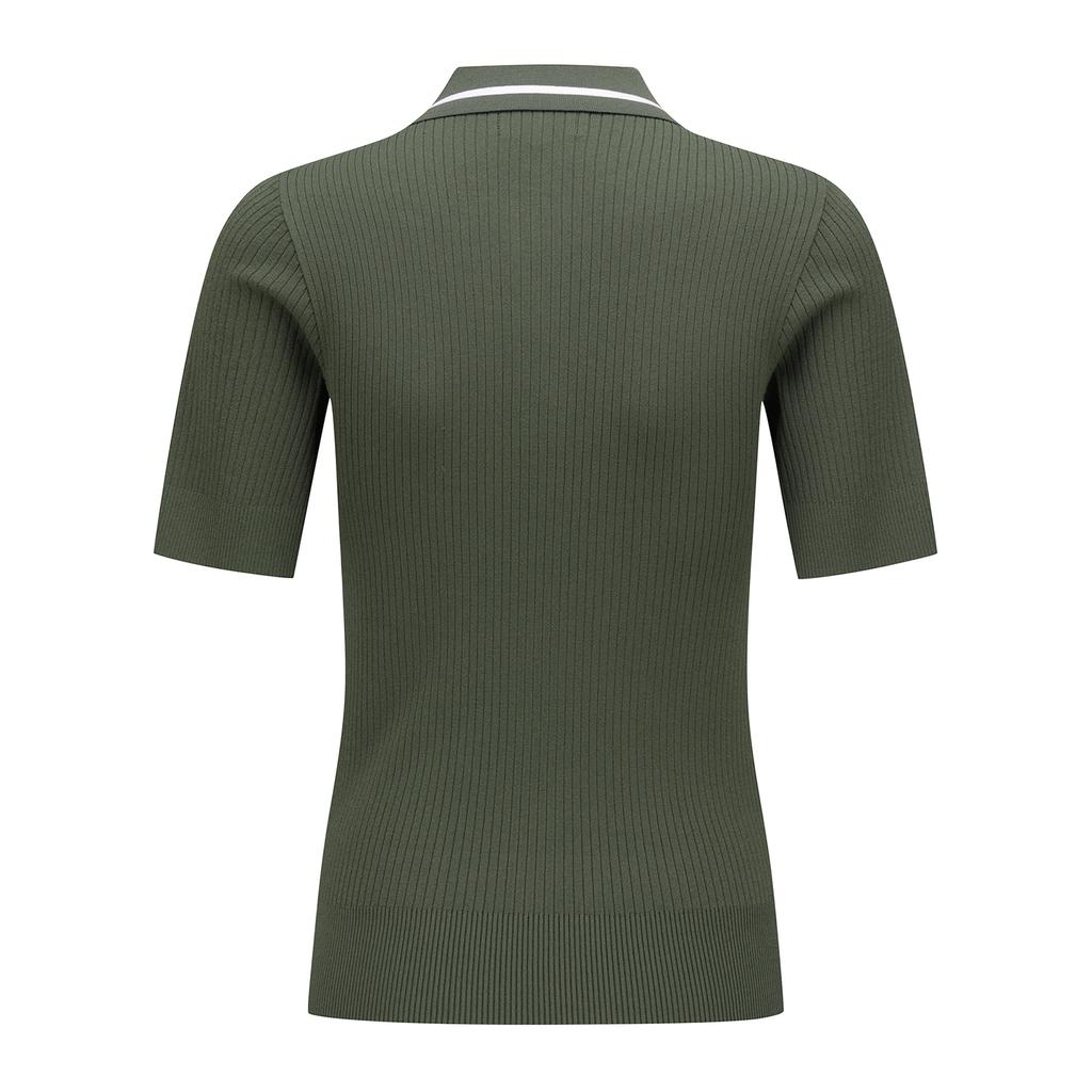 ANEW GOLF Women Sm Stripe Texture Short Sleeve Sweater_Lk