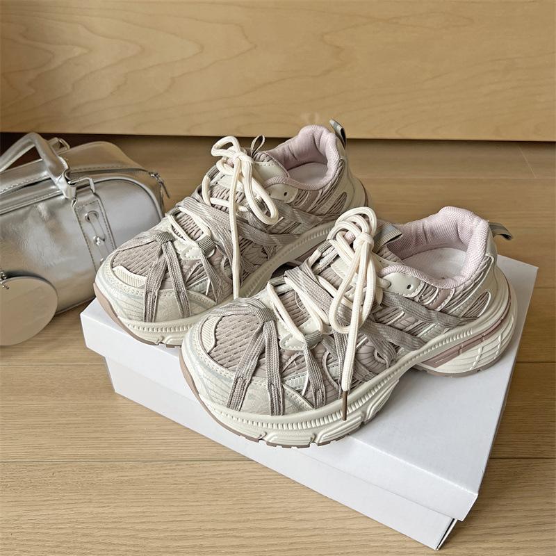 Thick-soled dad shoes women's ins spring and summer versatile mesh breathable feet small height increase casual sports shoes