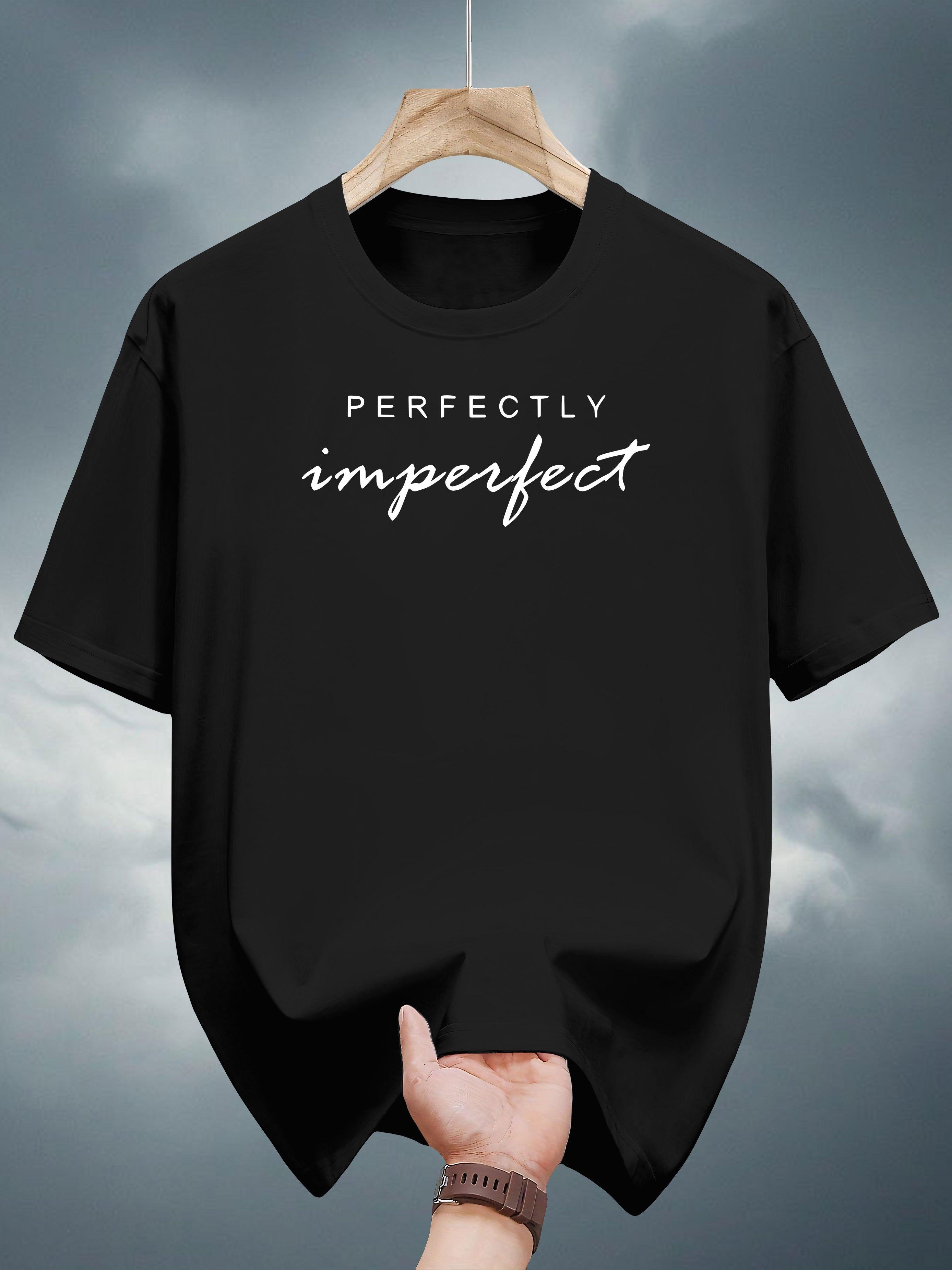 T-shirt with Perfectly Imperfect Print - Navy Blue Casual Summer Tee XXXXL