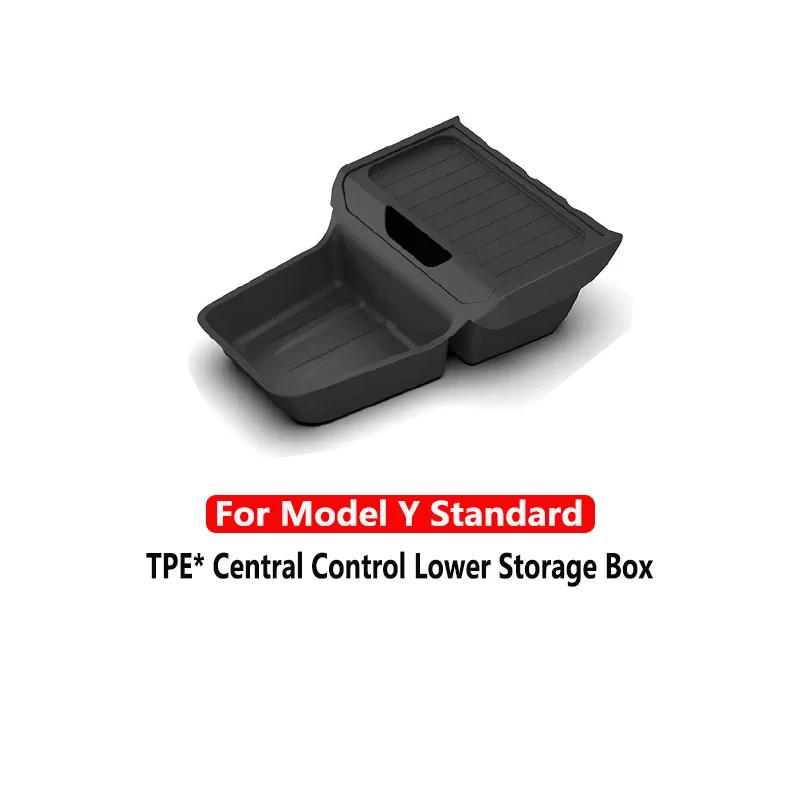 For Tesla Model Y Standard 2025-2026 Central Control Storage Box TPE Under Console Armrest Organizer Tray Interior Accessories