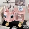 Rotating Dust-Proof Cosmetic Organizer: Makeup Brush Holder, Lipstick & Eyeshadow Storage, Desk Pen Holder