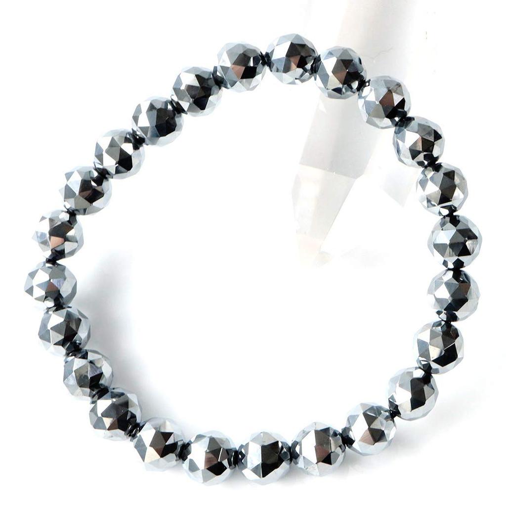 High Purity Terahertz Ore Star Cut 100 Sides Bracelet 8mm Inner Diameter 20cm [GOLD STONE] Approx.