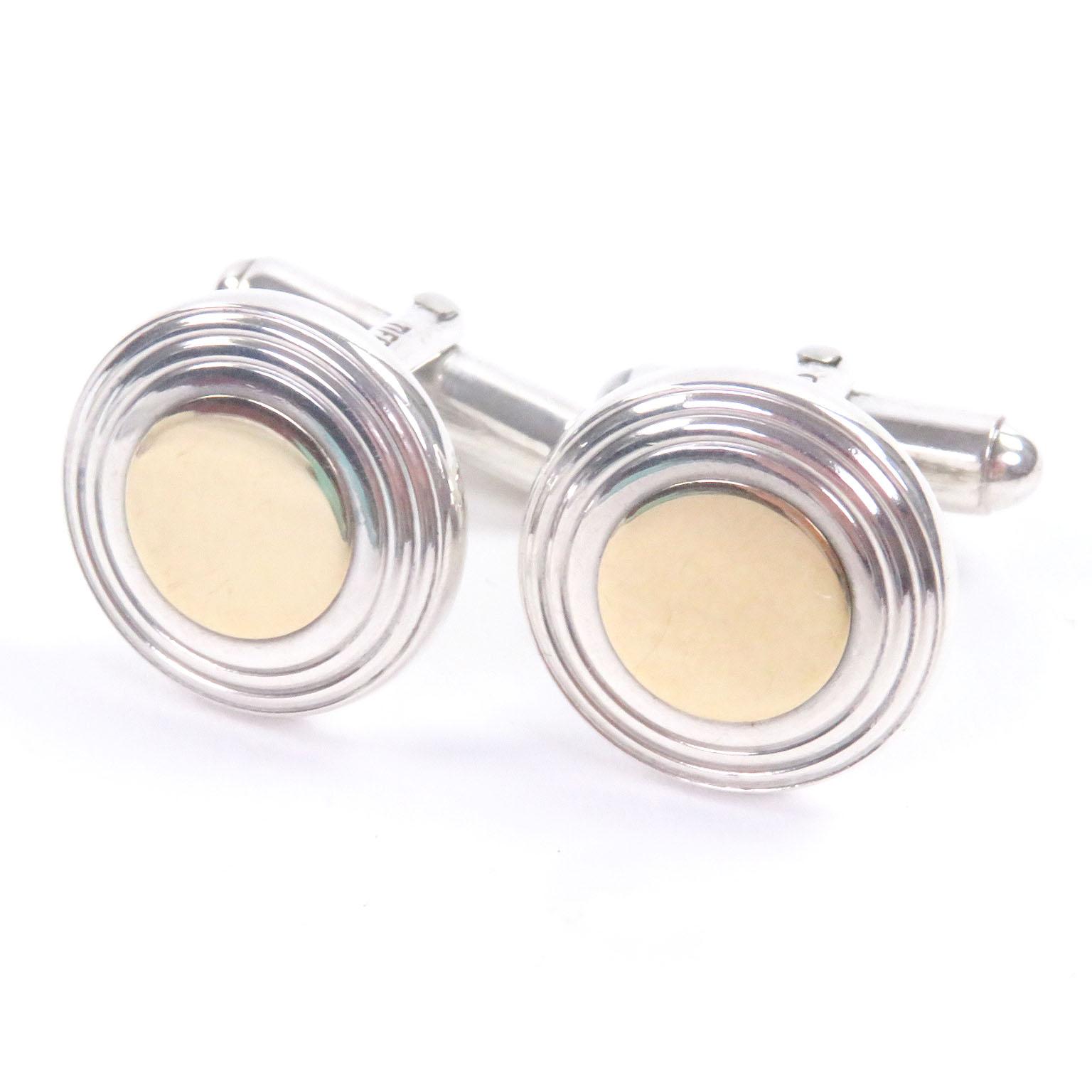 Отличный TIFFANY&Co. Запонки запонки Круглый мотив комбинация Серебро SV925 мужские Б/у