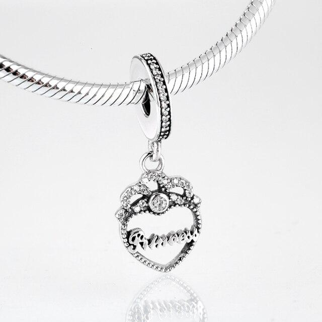 925 Sterling Silver Bead Openwork Sweet Hearts Crown Charms Beads Fit Jiuhao Bracelets Bangles Diy Womens Jewelry