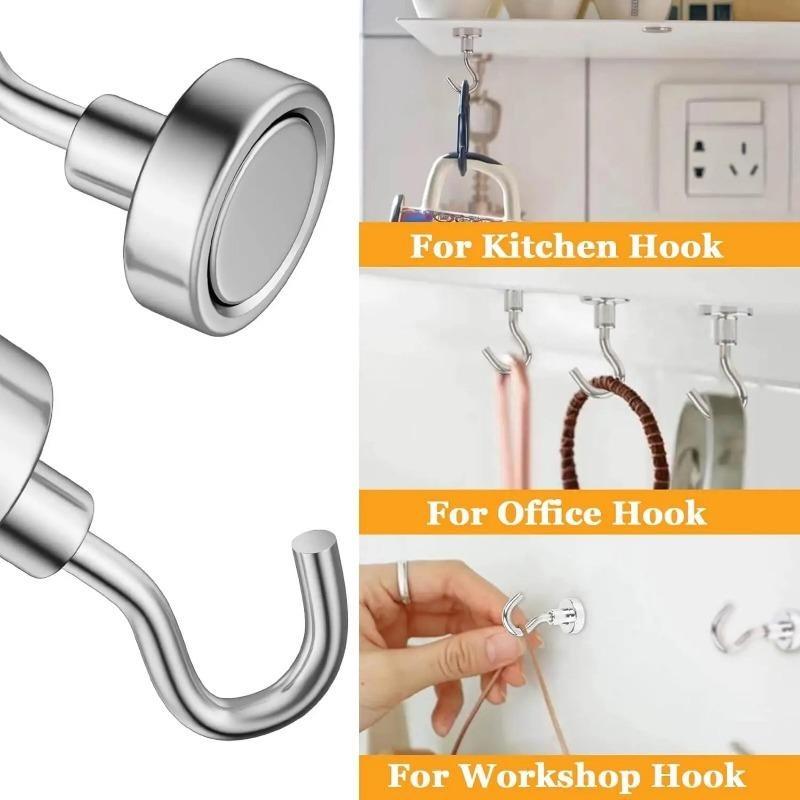 Metal Strong Magnetic Hook Wall-mounted Heavy-duty Magnetic Hook Key Hanger Home Kitchen Bathroom Accessories Magnet