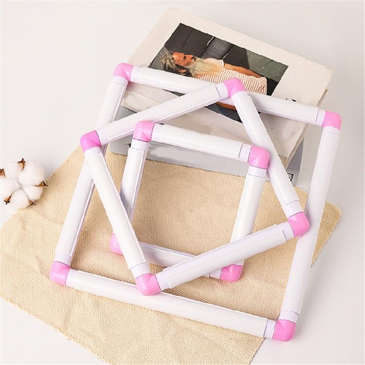 3 Size Crosses Stitching Hoop Embroidery Frame Square Embroidery Hoop PVC Clip Frame for Craft Enthusiasts