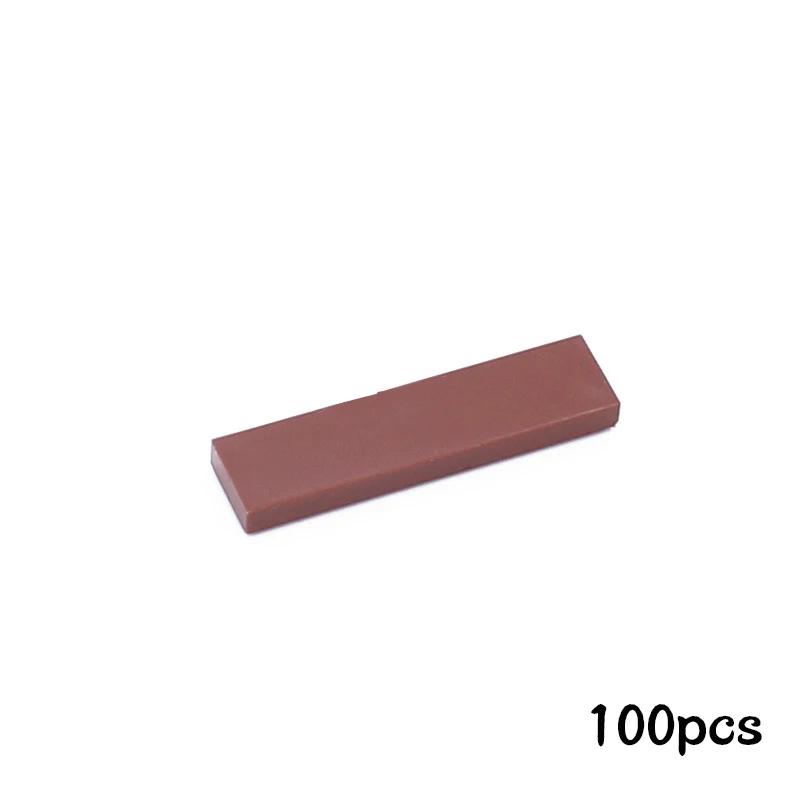 Non-Toxic 100Pcs Diy Building Blocks Thin Figure Bricks Smooth 1X4 Dots Educational Creative Toys For Children Size Compatible With 2431