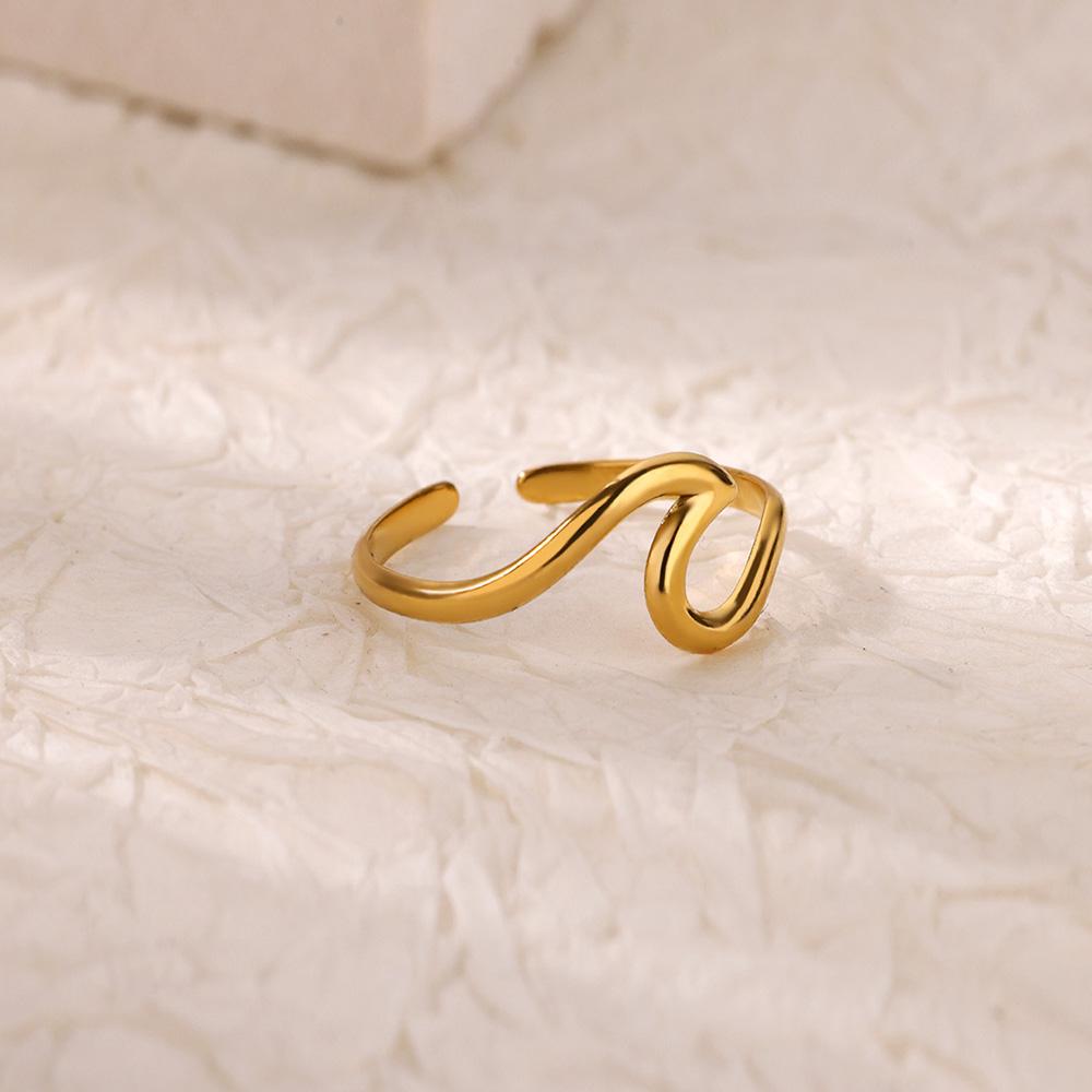 Ocean Starfish Shell Open Rings For Women Gold Color Stainless Steel Ring Summer Beach Aesthetic Waterproof Jewelry Gift