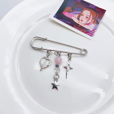 1Pc Handbag Ornament Accessory Unique Resin Star Pin Pendant Beaded Brooch Pin Stylish Bag Hanging Decors For Women Girls