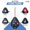Key Fob Keyless Entry Remote Shell Case & Pad Fits Toyota 2008-2013 Avalon / 2007-2011 Camry / 2008-2013 Corolla / 2009-2014 Venza (HYQ12BBY,