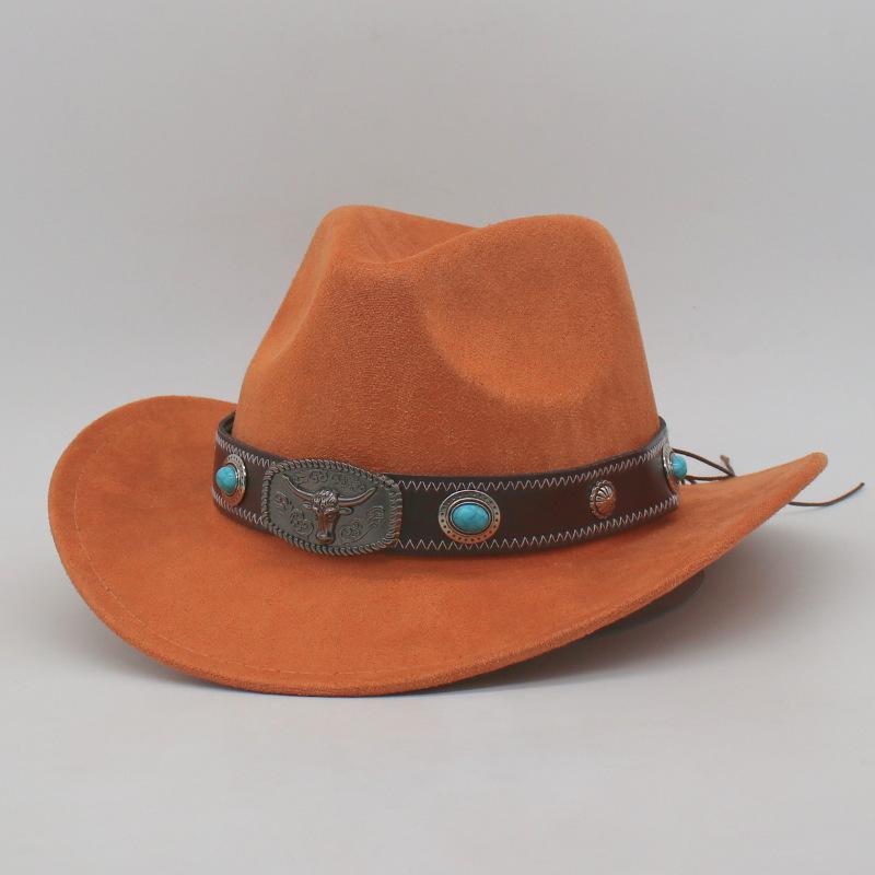 

Модні Аксесуари Голова Бика Західний Ковбойський Циліндр Міжкордонний Гарячий Розпродаж Осінньо-Зимовий Вовняний Фетровий Капелюх Чоловічий та Жіночий Зі Зігнутим Козирком Джазовий Капелюх one size fits all 56-60cm