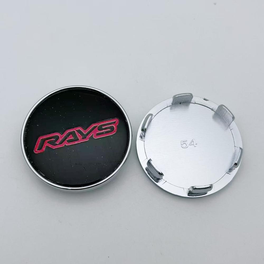 4pcs 54mm Car Wheel Center Caps With RAYS Logo Emblem Wheel Centre Cover Auto Rims Dust Cover Hubcaps Car Styling Accessories