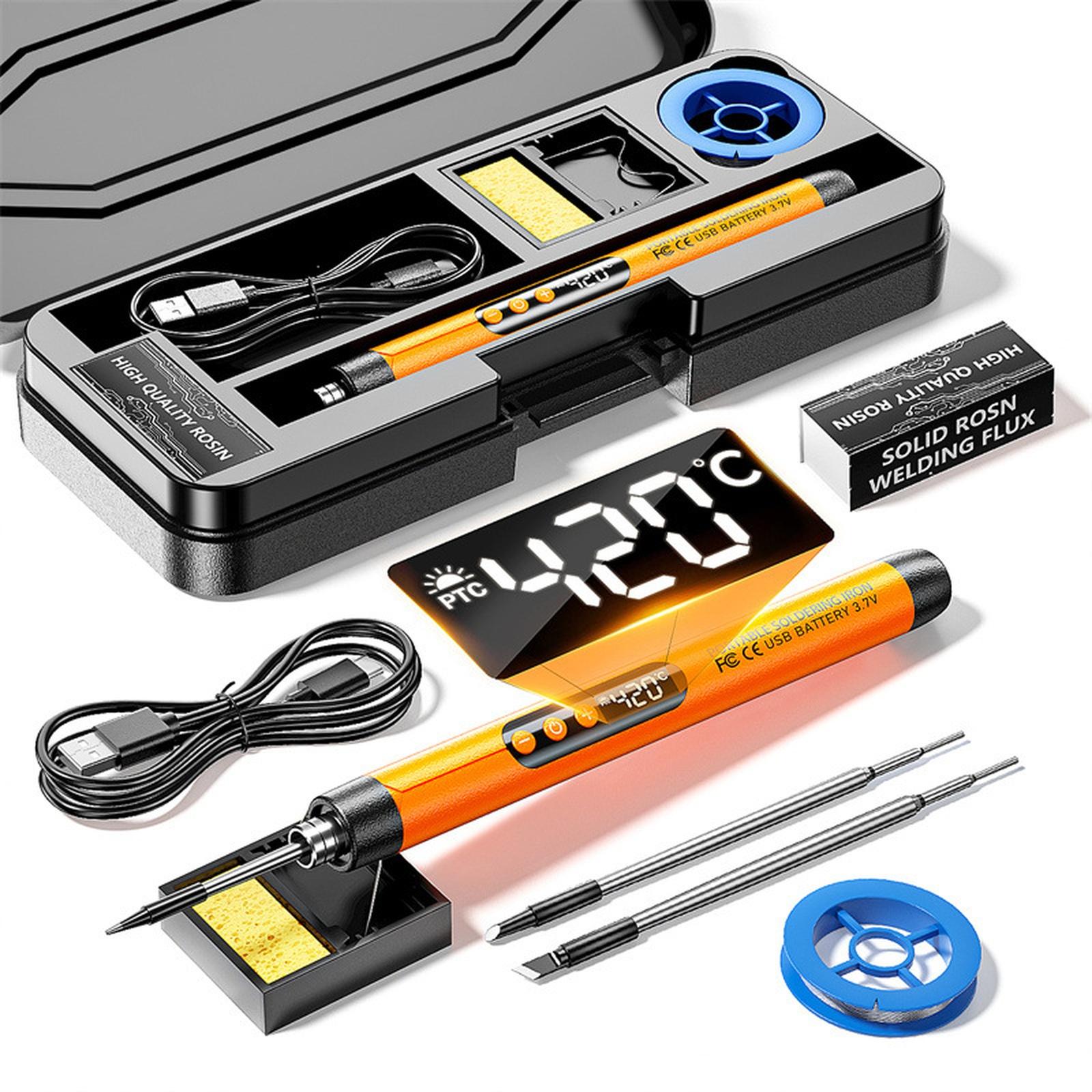

Digital USB Rechargeable Soldering Iron Kit Portable Wireless for Appliance DIY one size помаранчевий