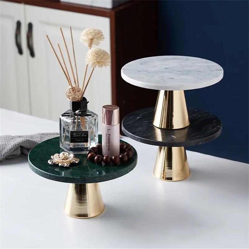 Runde Marmor Aromatherapie Ornament Kosmetik Lagerung Tablett INS Kuchen Desserts Pizza Halter Hochzeit Party Hotel Organizer Platte