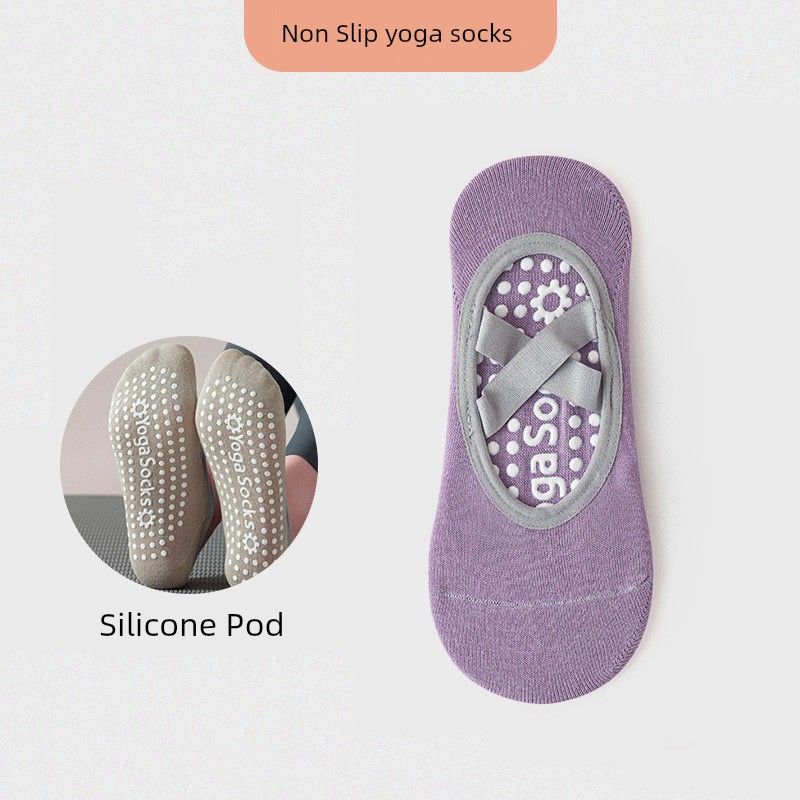 

Yoga Socks Professional Non Slip Women s Dancing Sports Indoor Fitness Socks Pilates Silicone Socks Spring and Summer Boat Socks [Purple] Silicone Non Slip