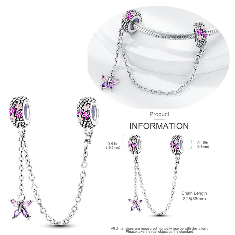 New Copper Star Moon Peach Heart Safety Chain Charm Beads Suitable For Pan Bracelets Diy Women'S Jewelry Gifts