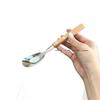 Large Yuanbao Spoon with Japanese 304 Stainless Steel and Solid Wood Handle