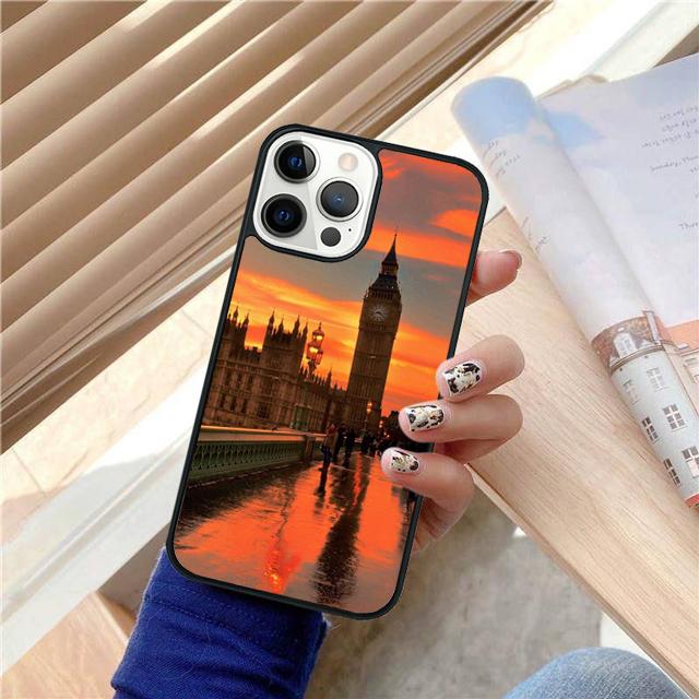 Famous London Landmarks Street Sign Phone Case Cover For iPhone 17 Air 15 16 Pro Max 14 13 12 11 Pro Max Plus