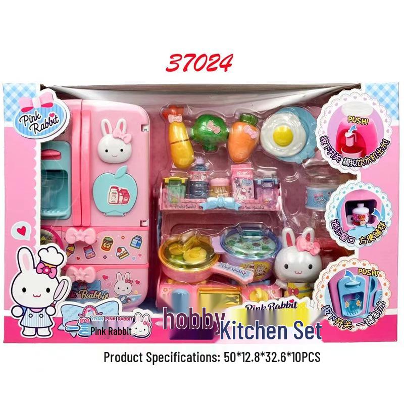 Růžový králíček Mini toaletní stolek a zmrzlinárna Hrací set pro dívky