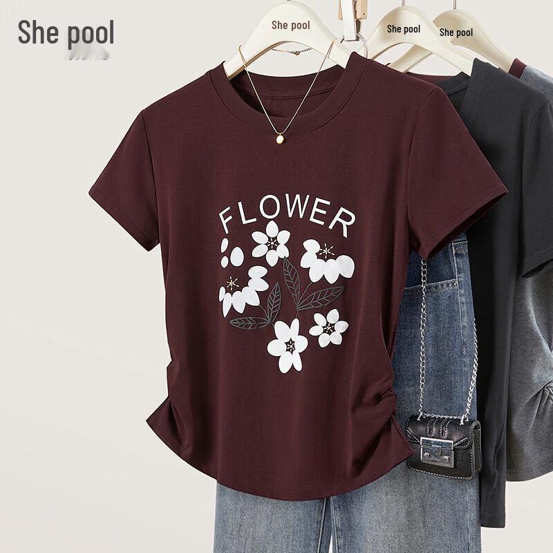 Women s Retro Contrast Print Slim Fit T-Shirt S
