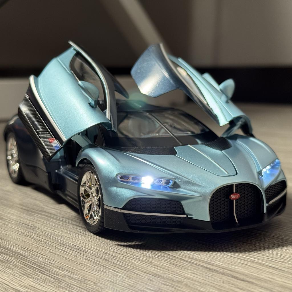 1:24 Bugatti Tourbillon Supercar Alliage Moulé sous Pression Métal Modèle de Voiture Haute Simulation Ornements Décorations Loisirs Objets de Collection Vacances