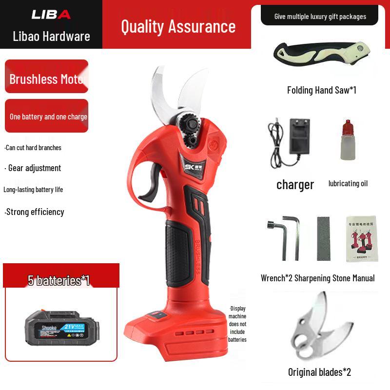 Cordless Electric Pruning Shears with Lithium Battery for Outdoor Garden and Fruit Tree Branches