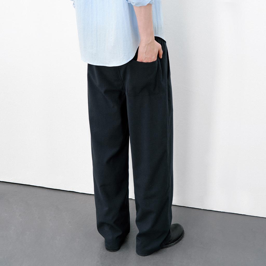 714STREET High-End Bubble Gauze Textured Fabric Slim Fit Wide Leg Pants Unisex Pants 612262-1
