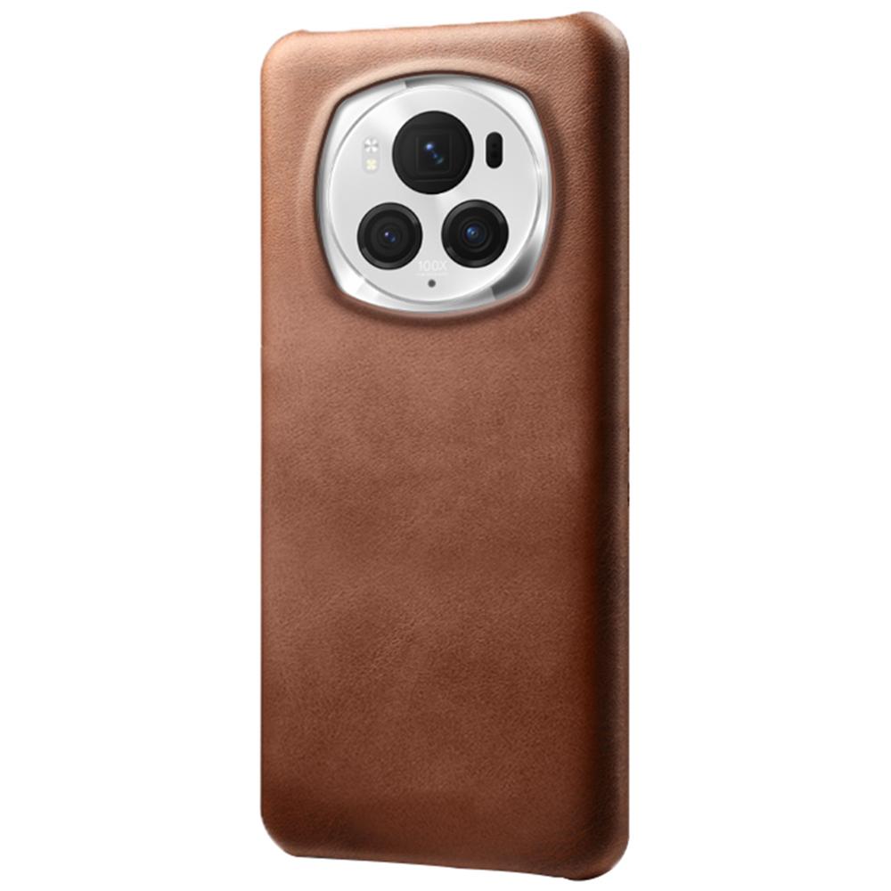 

For Honor Magic6 Pro 5G Case Calf Texture Shockproof Phone Protector Brown