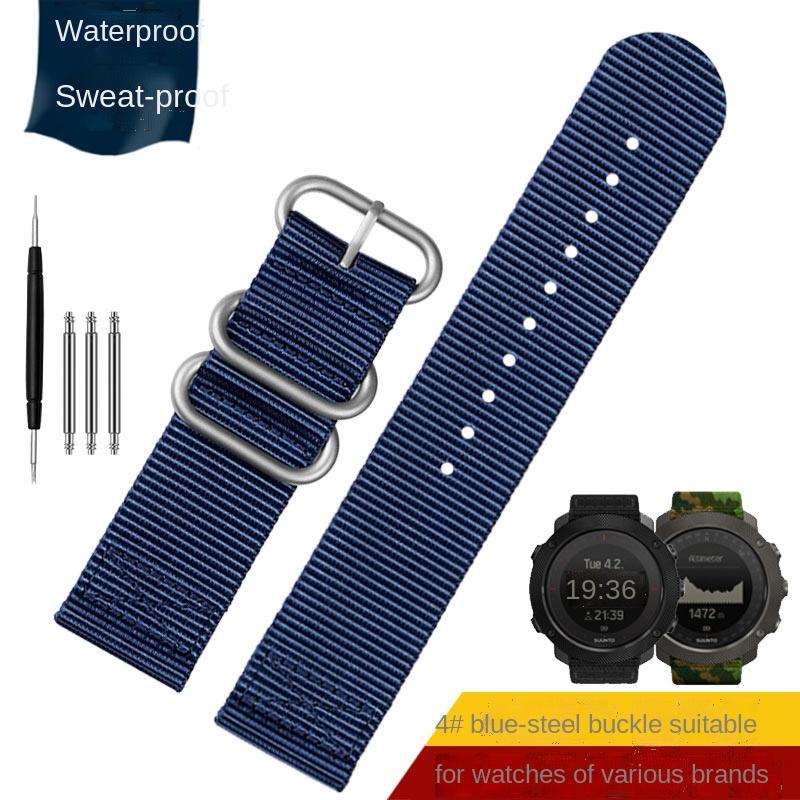 Bracelet de montre en nylon ultra fin doux respirant Grande taille 22 mm 23 24 mm 26 mm Vert armée bleu camouflage Bracelet pour poignet d'homme