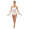 Womens Latin Dance Leotard Fuzzy Feather Skirt