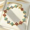 Vierblättriges Kleeblatt Exquisites Luxusarmband für Damen Zugänglicher LuxusKlassisches Damenarmband