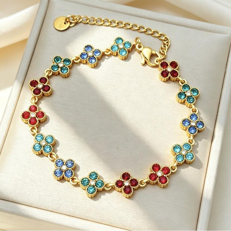 Vierblättriges Kleeblatt Exquisites Luxusarmband für Damen Zugänglicher LuxusKlassisches Damenarmband