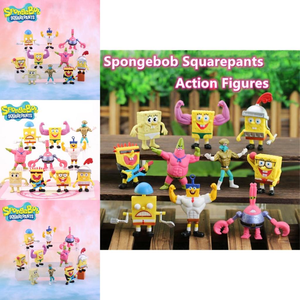 Spongebob Torta Muscolosa Set di 10 Personaggi in PVC