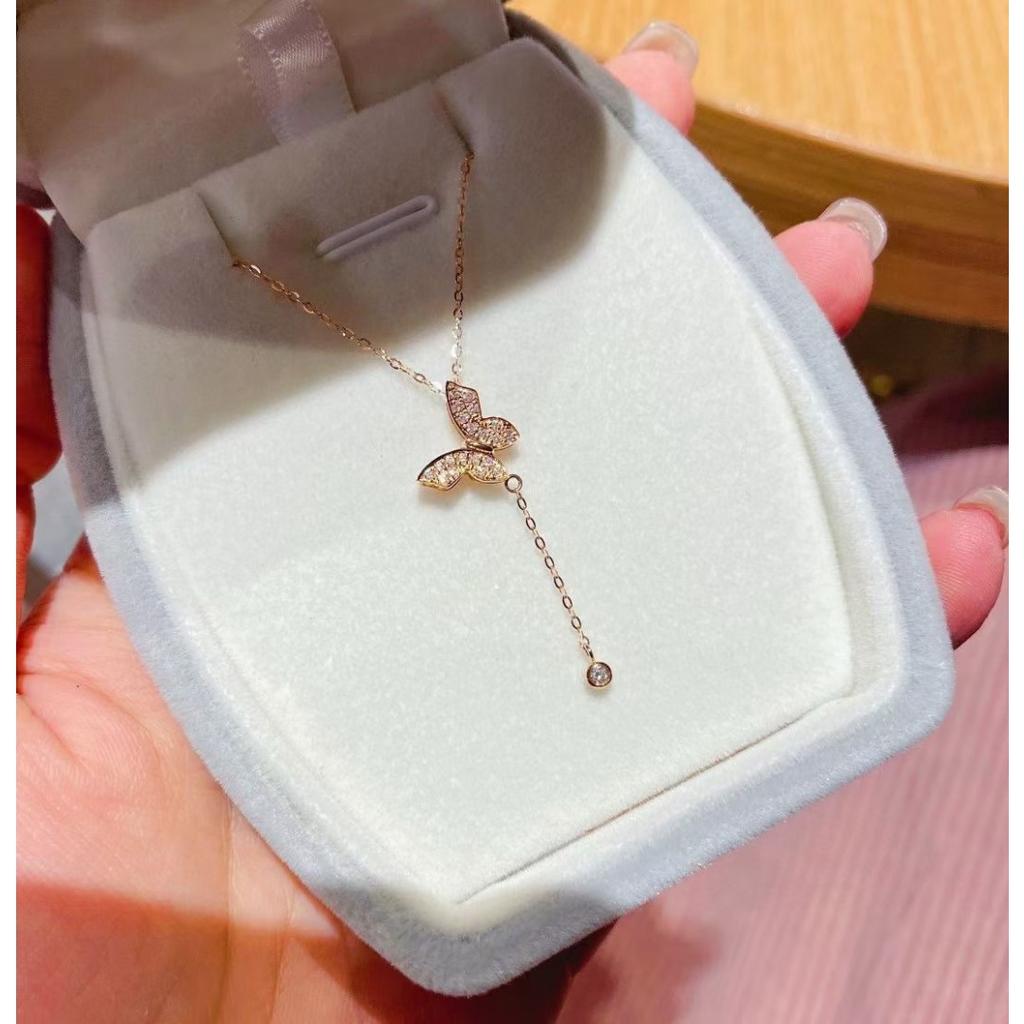 Retro Natural Butterfly Pearl Elements Ins Light Luxury Exquisite Necklace Clavicle Chain