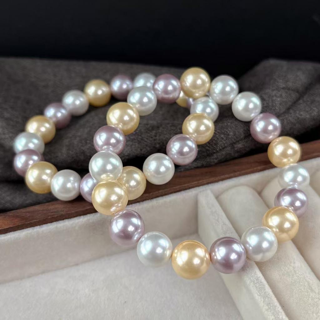 Vintage High Quality Maillard Color High Quality Bead Shell Pearl Bracelet Bracelet