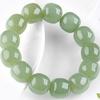 Certificado: Pulseira de Contas Verdes Água do Lago de Jade Hetian de Xinjiang - Design Unissex Biyu Verde Ovo de Pato Verde Rosa Verde Artesanal.