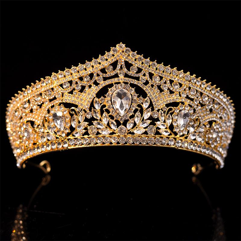 Новая зеленая хрустальная корона невесты в европейском и американском стиле, аксессуары для свадебного платья, подиумная барочная корона