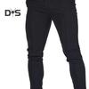 Herren-Hosen, schmale Passform, einfarbig, mittlere Taille, weich, dünn, atmungsaktiv, Schrägtaschen, knöchellang, Knopf, Reißverschluss, lange Herren-Business-Hose