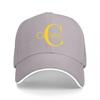Calvin Logo Black Baseball Cap with Gold Embroidered Letter C and White Trim Design for Men and Women