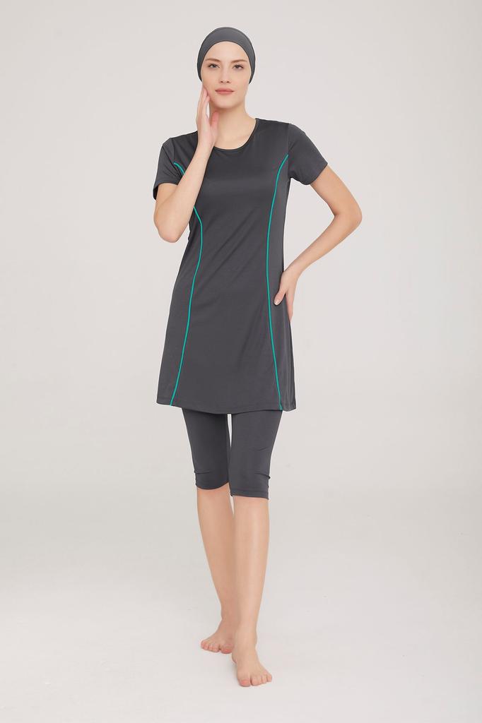 Muslimischer, bescheidener, islamischer Burkini-Badeanzug für den Strand, Bademode, Hijab, Strandmode, Badeanzug 