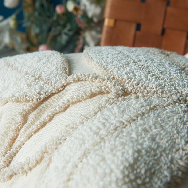 Wabi-sabi Wind Hermit Natural Wind Tufted Ring Velvet Leaf Pillow Cushion