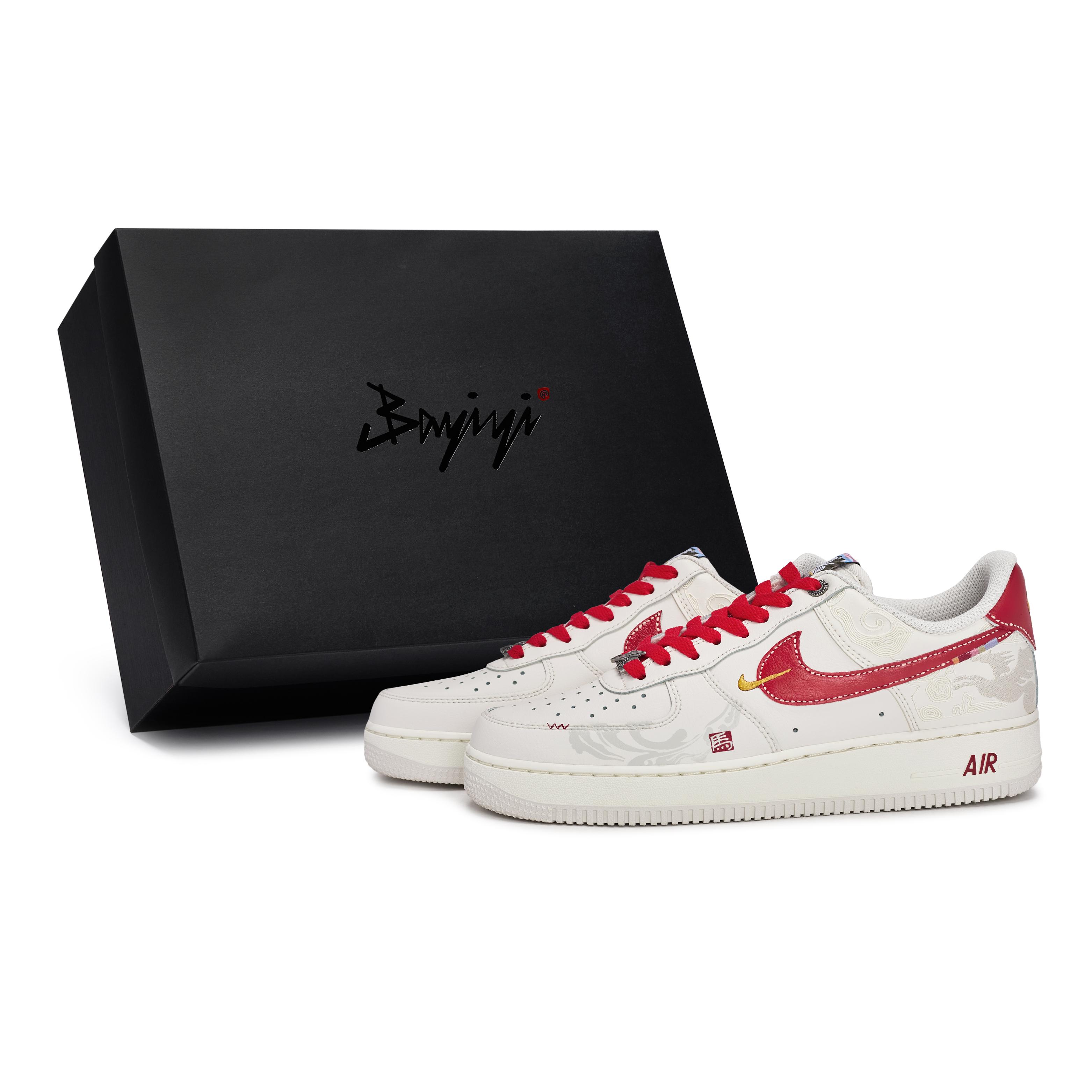 

Nike Air Force 1 811 Manufacturing, Dashing And Dazzling, Special Shoe Box Low top Skateboard Shoes Men s White Red IQ1119-011(Team80-S-BOX) 44