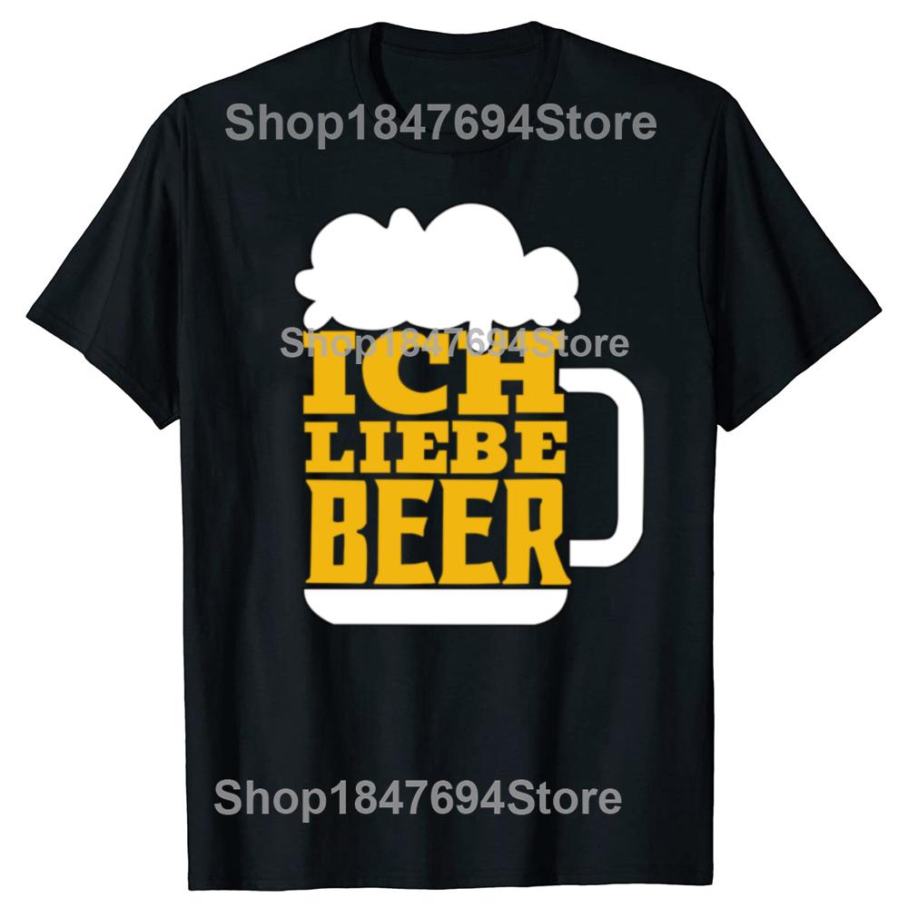 Oktoberfest Ich Love Beer Graphic T Shirts Men Clothing Funny German Bavarian Festival Drink T Shirt Female Tee Soft Casual Tops