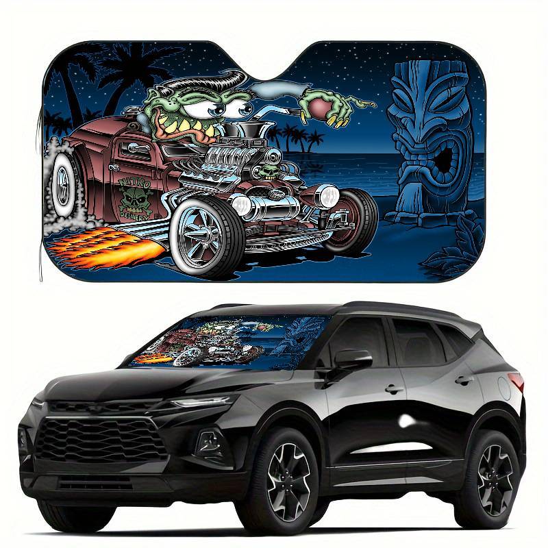 Rat Fink Printed Windshield Sunshade Anime Cute Car Front Windshield 70x130cm Sun Visor Heat Reflector